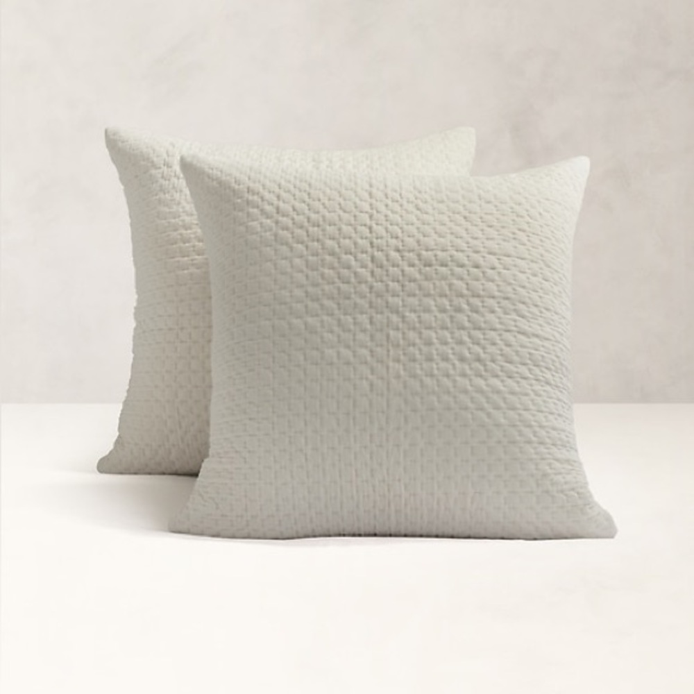 Banana Republic Hand-Stitched Velvet Sham Set
in Oyster Off-White Size: EURO
